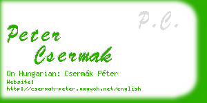 peter csermak business card
