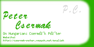 peter csermak business card